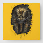 Ancient Malice Egyptian Pharaoh Black Vierkante Klok (Voorkant)
