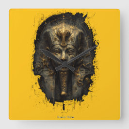 Ancient Malice Egyptian Pharaoh Black Vierkante Klok