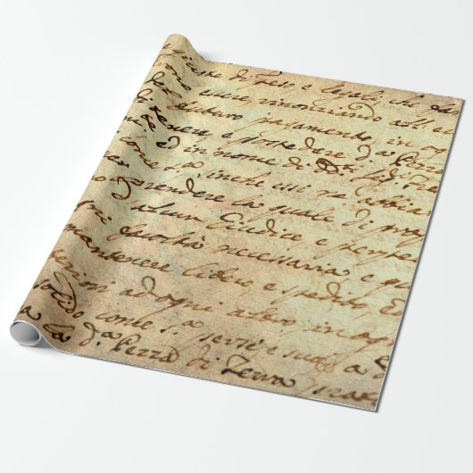 Ancient manuscript van de 1700 eeuw, met inkt gesc cadeaupapier (Uitgerold)