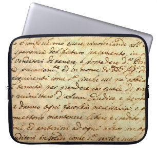 Ancient manuscript van de 1700 eeuw, met inkt gesc laptop sleeve