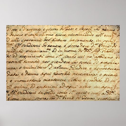 Ancient manuscript van de 1700 eeuw, met inkt gesc poster (Voorkant)