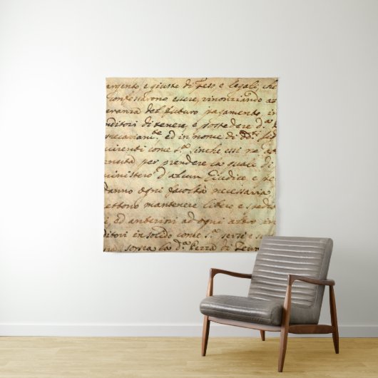 Ancient manuscript van de 1700 eeuw, met inkt gesc wandkleed (In situ)