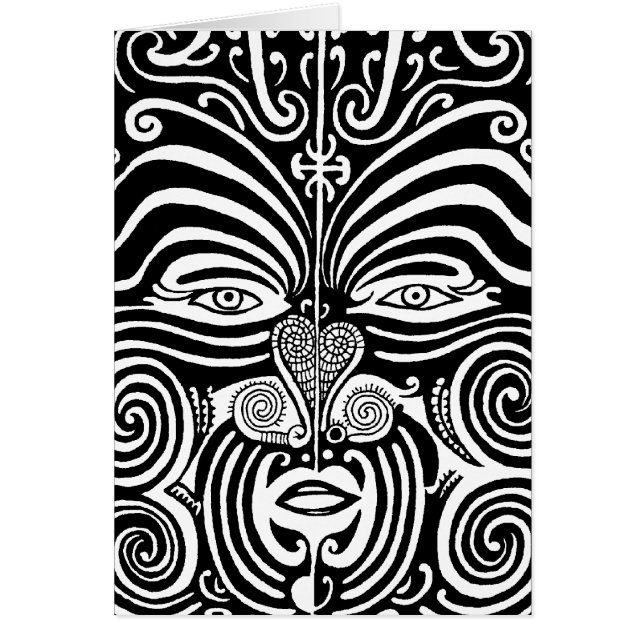 Ancient Maori Moko tribaal tattoo ontwerp. (Voorkant)
