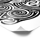 Ancient Maori Moko tribaal tattoo ontwerp. Foto Afdruk (Hoek)