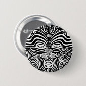 Ancient Maori Moko tribaal tattoo ontwerp. Ronde Button 5,7 Cm (Voorkant /achterkant)
