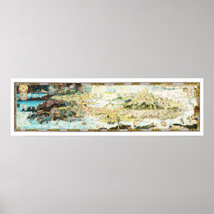 Ancient Map of Fairyland van Bernard Sleigh Poster