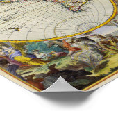 Ancient Map of the World in Two Hemispheres 1683 Poster (Hoek)