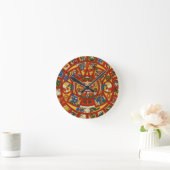 Ancient Mayan Maya Aztec Calendar Ronde Klok (Huis)