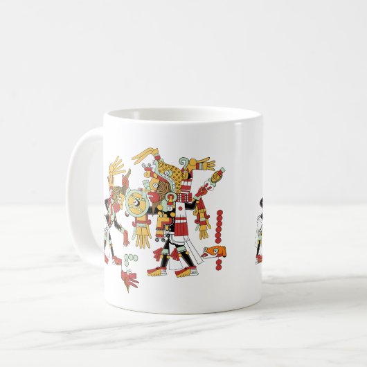 Ancient Mayan Mesoamerican Art Coffee Mok (Voorkant links)