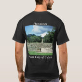 Ancient Mayan Ruins Copan Honduras Foto gemaakt T-shirt (Achterkant)