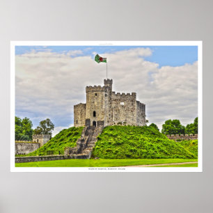 Ancient Medieval Cardiff Castle, Cardiff, Wales Poster