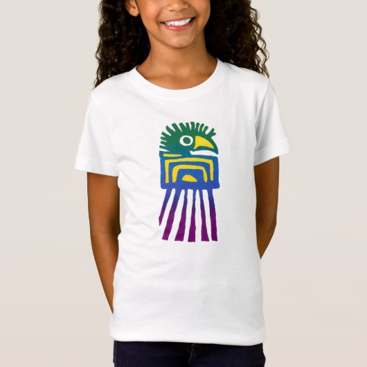 Ancient Mexicaans vogelontwerp T-shirt (Voorkant)