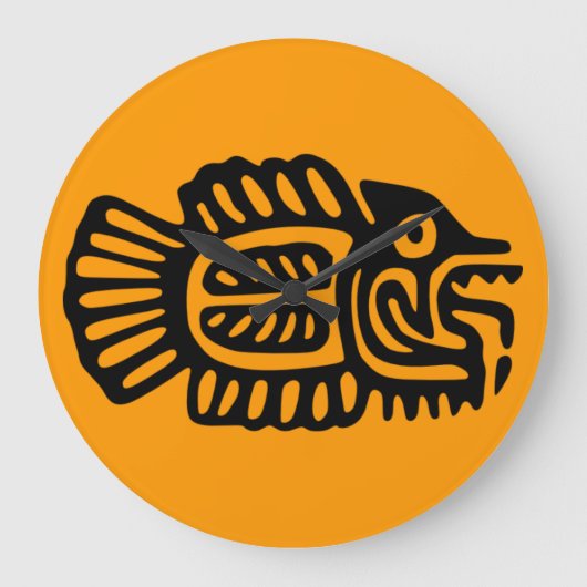 Ancient Mexicaanse visronde muur klok (Voorkant)