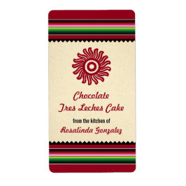 Ancient Mexican Sun Serape Kitchen Etiket