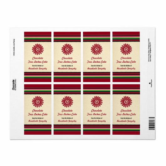 Ancient Mexican Sun Serape Kitchen Etiket (Full Sheet)