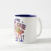 Ancient Mexico Design Tweekleurige Koffiemok (Voorkant rechts)