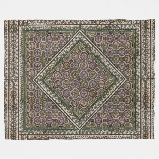 Ancient Mosaic Sherpa Blanket Fleece Deken (Voorkant (Horizontaal))