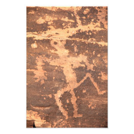 Ancient Native American Zuni Lizardman Petroglyph Foto Afdruk