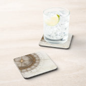 Ancient Nautical Chart, Grunge Bier Onderzetter (Rechterzijde)