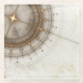 Ancient Nautical Chart, Grunge Glazen Onderzetter (Voorkant)