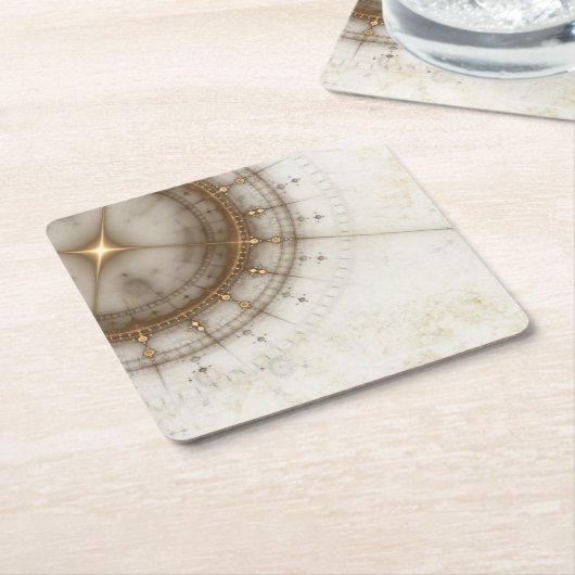 Ancient Nautical Chart, Grunge Kartonnen Onderzetters (Schuin)