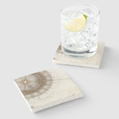 Ancient Nautical Chart, Grunge Stenen Onderzetter (Zijkant)