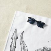 Ancient Neptune Marble Statue Pattern - Mythologic Strandlaken (In situ)