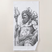 Ancient Neptune Marble Statue Pattern - Mythologic Strandlaken (Voorkant)