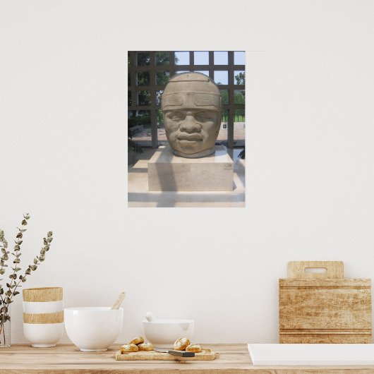 Ancient Olmec Head 4 Poster (Keuken)