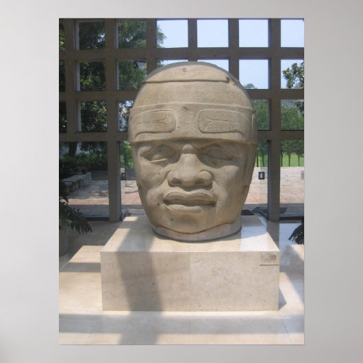 Ancient Olmec Head 4 Poster (Voorkant)