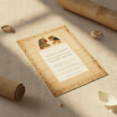 Ancient Papyrus King and Queen Egyptian Wedding Kaart