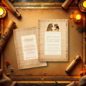 Ancient Papyrus King and Queen Egyptian Wedding Kaart