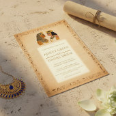 Ancient Papyrus King and Queen Egyptian Wedding Kaart