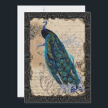 Ancient Peacock Bewaar de Date Cards - Zwart In Ta Kaart<br><div class="desc">OPMERKING: dit is een vlak gedrukt ontwerp, er zijn geen werkelijke 3D-elementen in deze illustratie. Alles is grafisch gemaakt om er echter echt uit te zien. PAPIERSELECTIE: Dit is te zien op basispapier, een andere geweldige keuze zou zijn "metallisch ijs", een schoon wit, gepeld grijs oppervlak. Het zou ook mooi...</div>