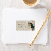 Ancient Peacock bijpassend adreslabel - Aqua Blue Etiket (Insitu)