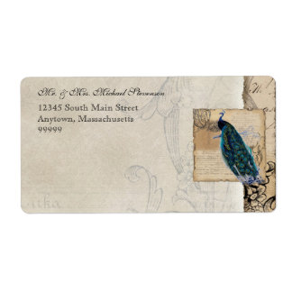 Ancient Peacock bijpassend verzendlabel - Aqua Blu