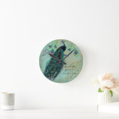 Ancient Peacock & Etchings Personalized Weddenscha Ronde Klok (Huis)