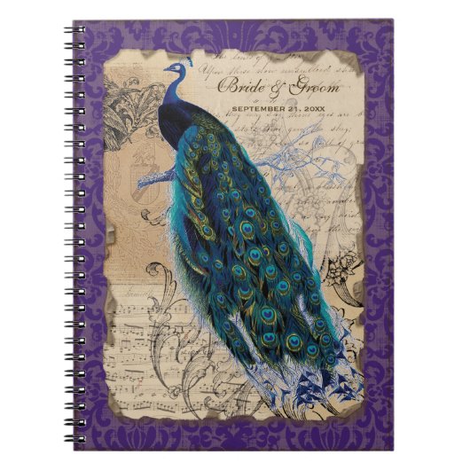 Ancient Peacock Formal Wedding Planner Journal Notitieboek (Voorkant)