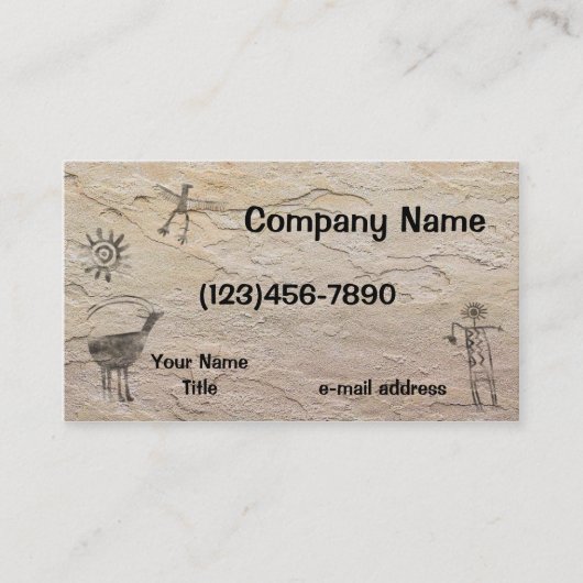 Ancient Petroglyphs Stone Background Visitekaartje (Voorkant)