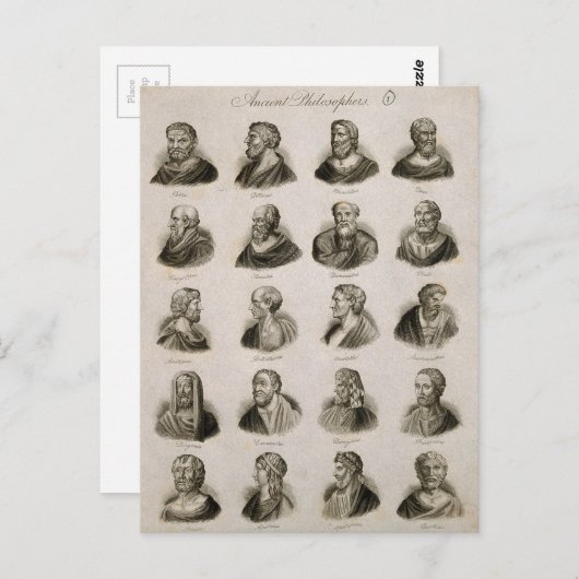 Ancient Philosophers Portrait Thinkers Briefkaart (Voorkant / Achterkant)