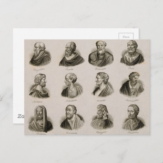Ancient Philosophers Portrait Thinkers Briefkaart (Voorkant / Achterkant)