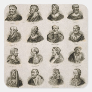 Ancient Philosophers Portrait Thinkers  Vierkante Sticker