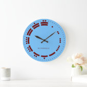 Ancient Red Blue Mayan Numerals Minimalist Art Grote Klok (Huis)