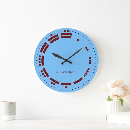 Ancient Red Blue Mayan Numerals Minimalist Art Grote Klok (Huis)