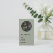 ANCIENT ROMAN BRONZE MEDALLION MONOGRAM, grijs Visitekaartje (Staand voorkant)
