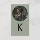 ANCIENT ROMAN BRONZE MEDALLION MONOGRAM, grijs Visitekaartje (Achterkant)