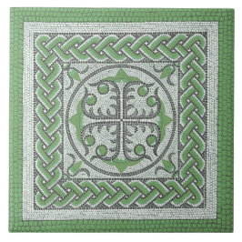Ancient Roman Mosaic Illustratie groen Tegeltje