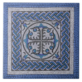 Ancient Roman Mosaic Illustration Danube Blue Tegeltje