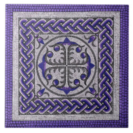 Ancient Roman Mosaic Illustration violet Tegeltje