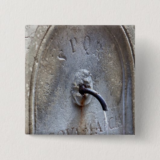 Ancient Roman publieke-waterfontein Vierkante Button 5,1 Cm (Voorkant)